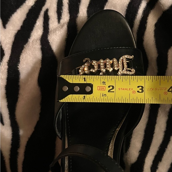 Juicy Couture, New, Black Wedge Sandals, Size 9 - Picture 9 of 11